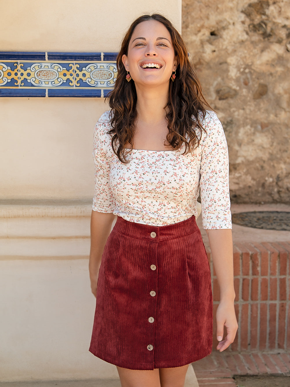 FALDA PEGGY CARMÍN