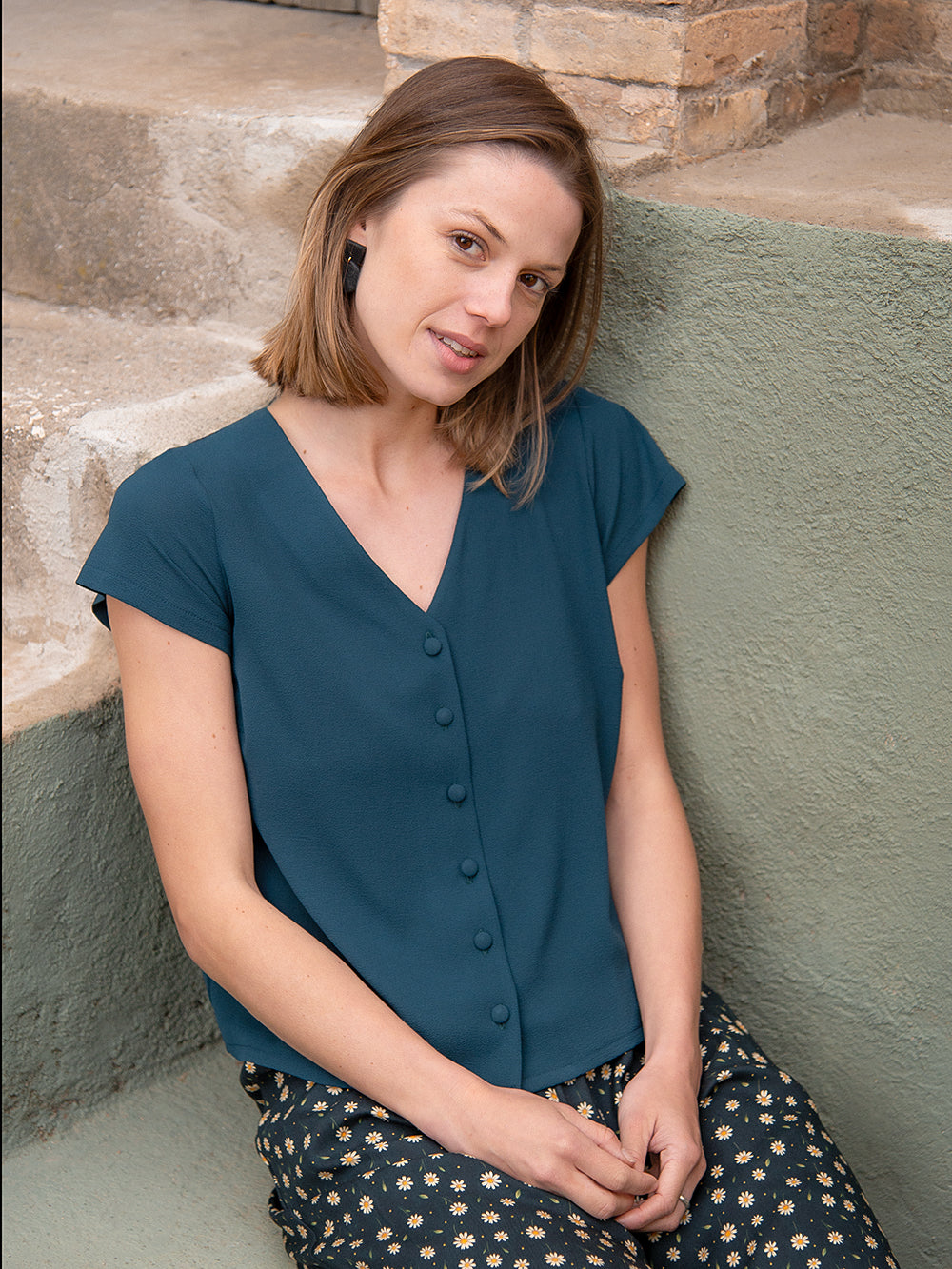 NORA TEAL SHIRT