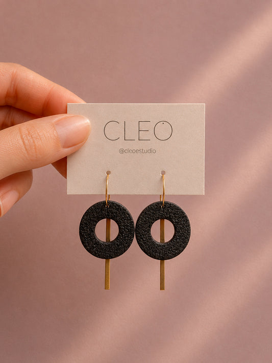 BOUCLES D'OREILLES CLEO GRETA NOIR