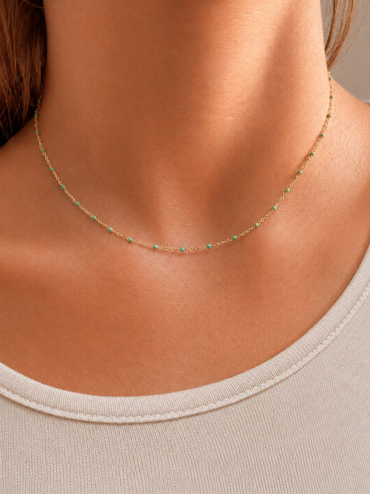 COLLIER ÉMAIL MENTHE