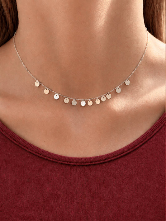 COLLIER MINI PLAQUES ARGENT