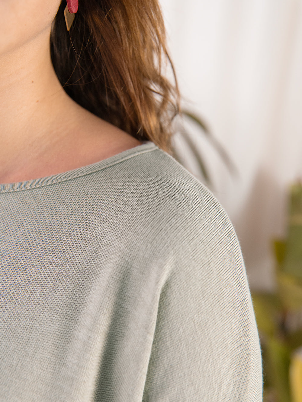 Camiseta Bianca en color Mint, detalle 2 – ANTONIETA Barcelona
