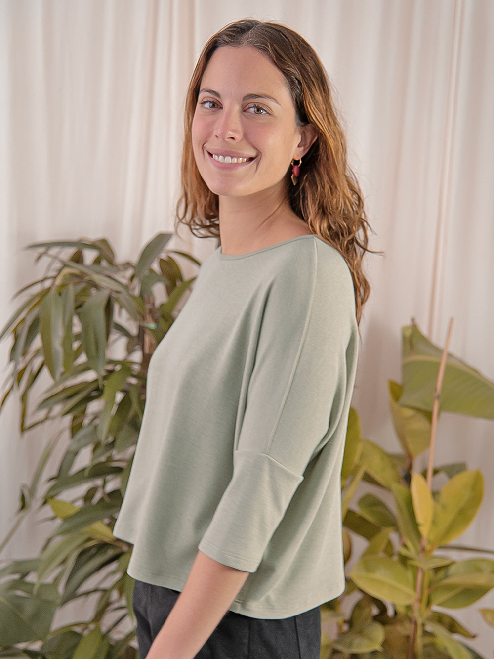 Camiseta Bianca en color Mint, detalle 3 – ANTONIETA Barcelona