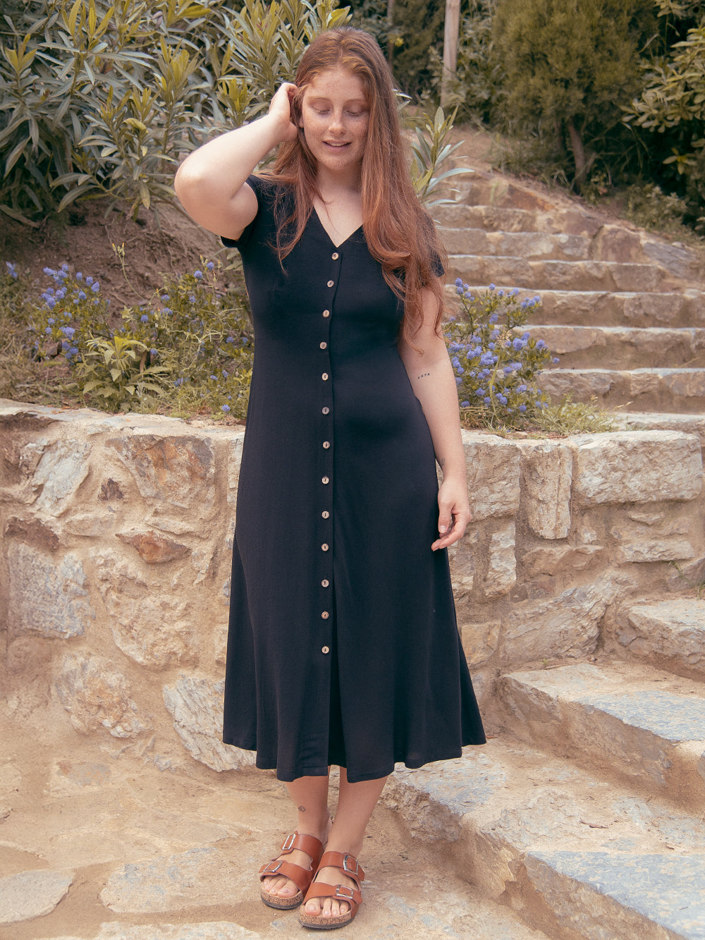 CORAL BLACK DRESS