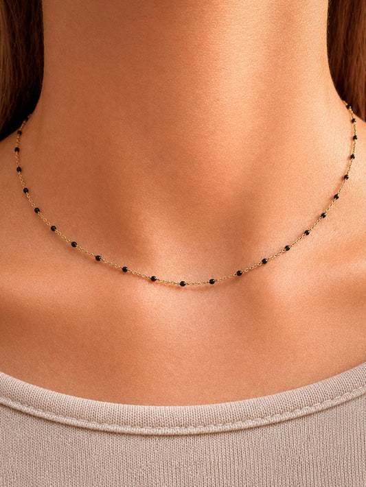 COLLIER ÉMAIL NOIR